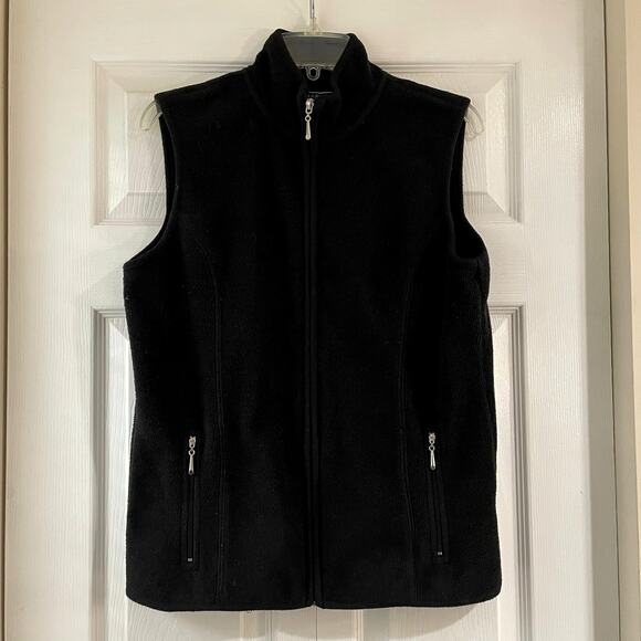 Karen Scott Sport Jackets & Blazers - Karen Scott Sport Black Pockets Zipper Fleece Vest Size Small